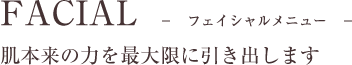 肌本来の力を最大限に引き出します